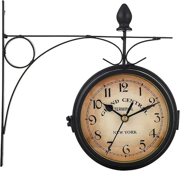 Stationsklocka – Vintage Analog Urtavla 33x29cm – Svart