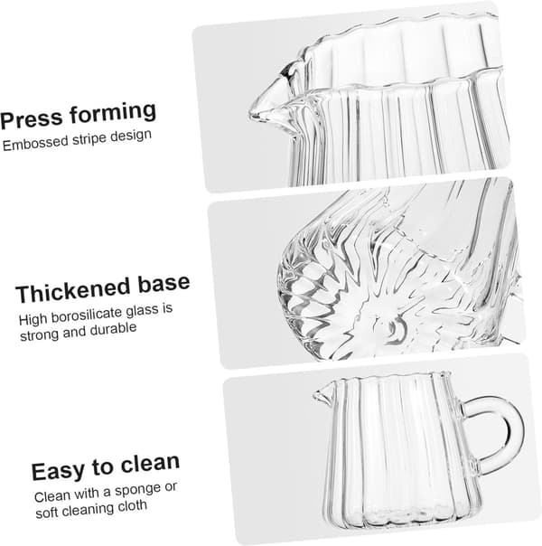 Mælkekande i glas til te og kaffe - ideel til restaurant - espressokopper - lille vandkande