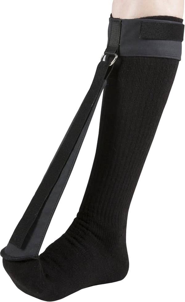 1 par plantar fasciitis strømper - natskinne - hamstringbandage - sort
