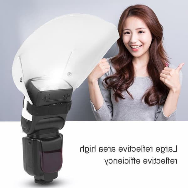 Bærbar universell buet blitsdiffuser/softboks for DSLR-fotografering