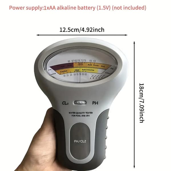 2-i-1 Klor Meter og pH Tester, Bærbar Digital Vandtest Kit til Akvarier og Pools