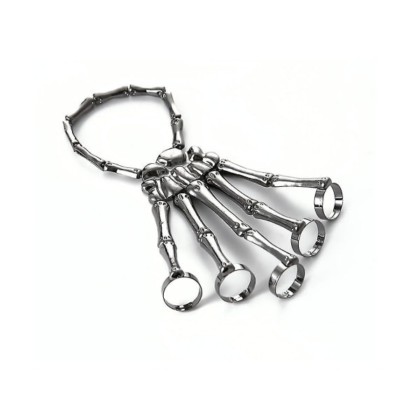 Fashion Personlighet Punk Skelett Hand Ben Versatile - Finger Ring Armband Justerbar Allt-i-ett C