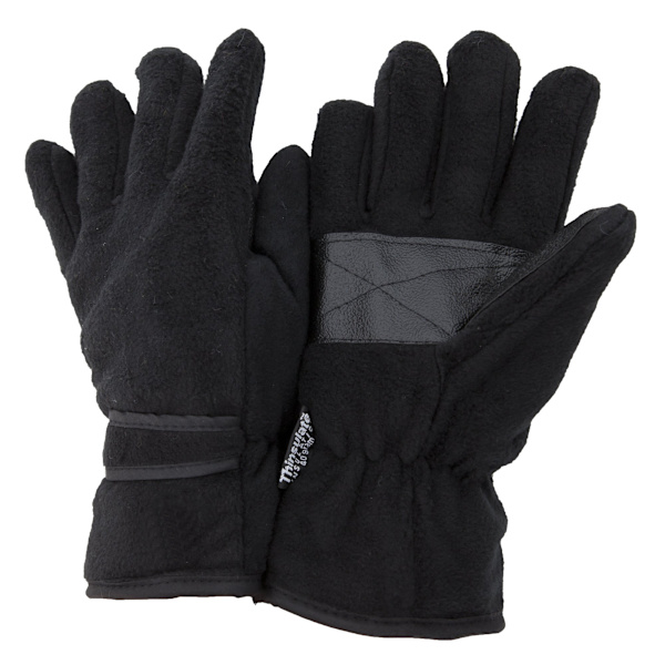 FLOSO Herr Thinsulate Termiska Fleecehandskar med Grepp i Handflatan (3M Svart Black L/XL