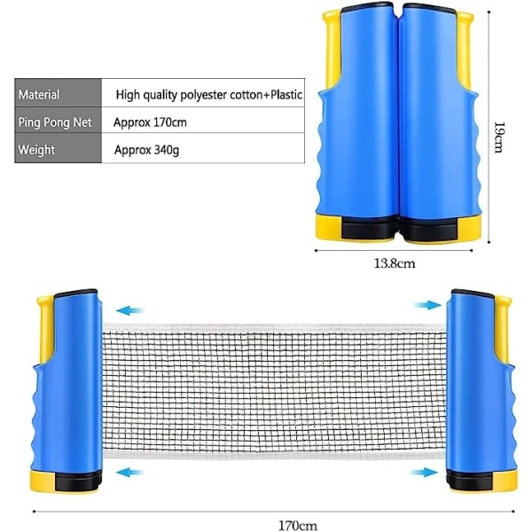 Justerbart bordtennisnät Pingis Ersättningsnät