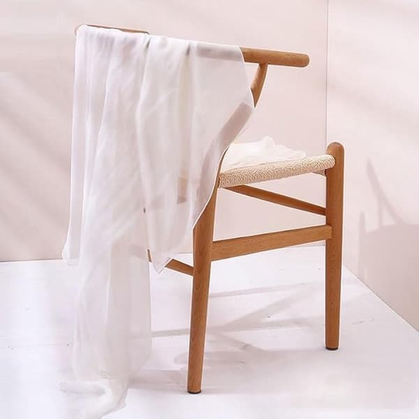 Chiffon aftonsjalar, 2-delat set, 200×70cm, svart/vit