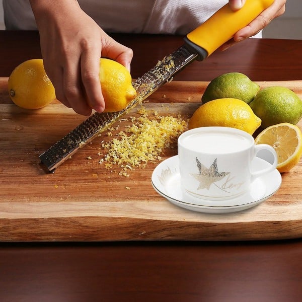 Osteskærer, Citrus citronskal & osteskærer, Premium skarp rustfrit stål blad, bruges til fin rivning af citrus, hårde oste og mere,