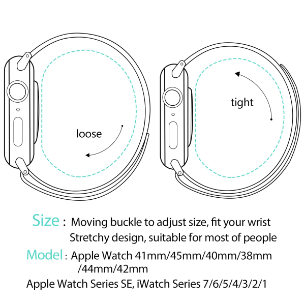 Remm kompatibel med Apple Watch 40mm 38mm 41mm Nylon Stilig Erstatningsreim for Apple Watch SE/iWatch Serie 7 6 5 4 3 2 1, Tynn Regnbue