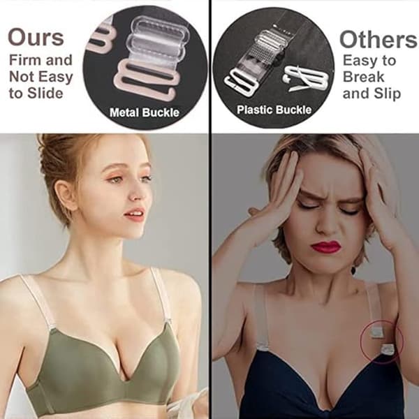 4 par - Klare BH-stropper - Justerbare - Usynlige stropper - Sklisikre stropper