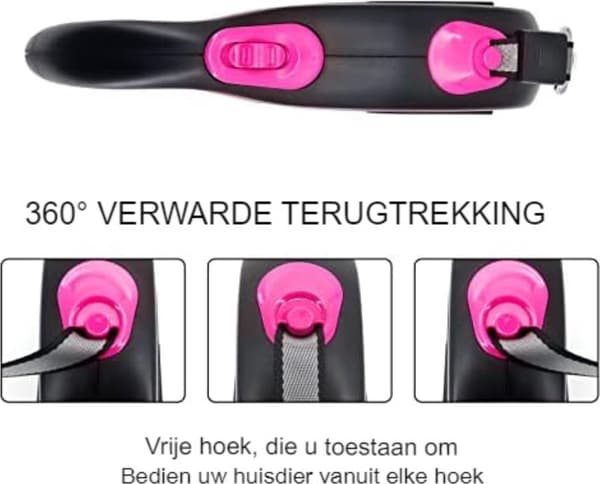 Hundebånd 8 meter, Flexi hundebånd, Uttrekkbart hundebånd 8 meter