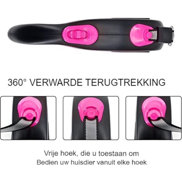 Hundkoppel 8 Meter, Flexikoppel, Infällbart Hundkoppel 8 Meter