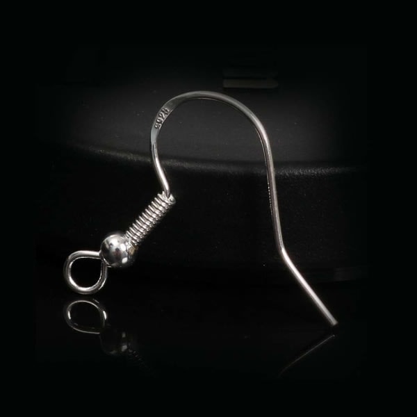 100 stk. 925 Sterling Sølv Ørehooks, Ørehooks Hypoallergeniske Smykkehooks DIY Øretråde med 100 Klart Gummi Ørebacks