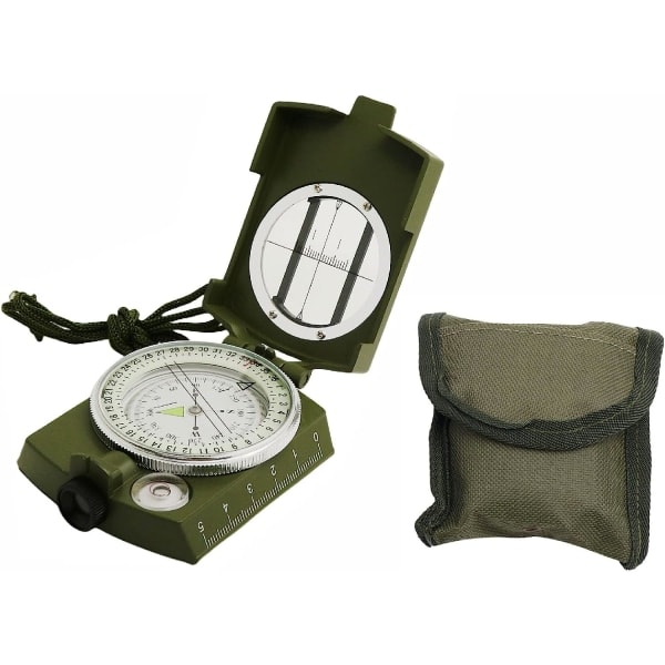 Camping Survival Glow in The Dark Militärkompass för Vandring, Camping, Ryggsäcksturer, Utomhusaktiviteter