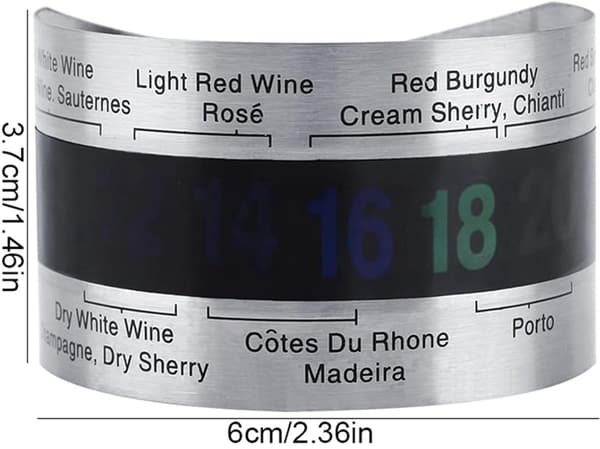 ING Vin Termometer, Rustfritt Stål Vin LCD Termometer, Ølflaske, Rødviner, Armbånd, Temperatursensor, Vintilbehør