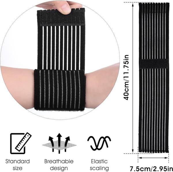 4-pack Andningsbara Elastiska Handledsband, Handledsstöd för Tennis Gym Sport, Män Kvinnor