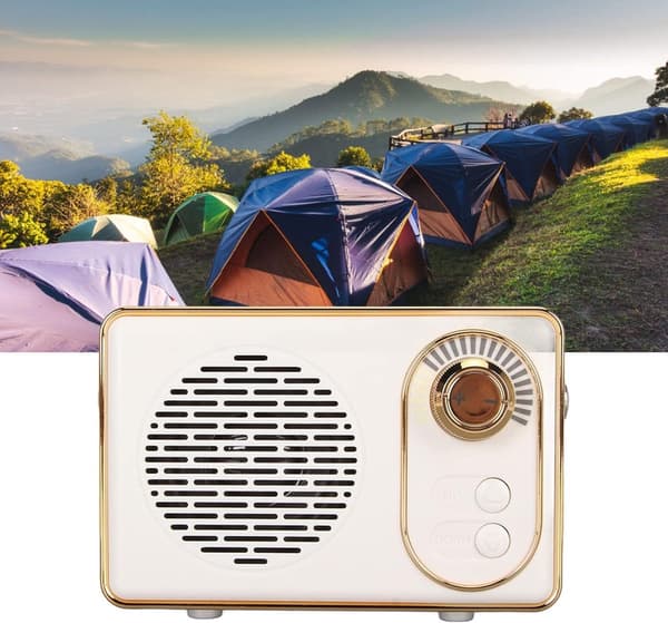 Retro Bluetooth-kaiutin - Retro-kaiutin - Bluetooth 5.0 - Extra basso - Valkoinen