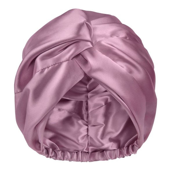Lila Satin Bonnet - Siden Sovhatt för Kvinnor - Justerbar Hårsjukvårdshätta för Nattetid