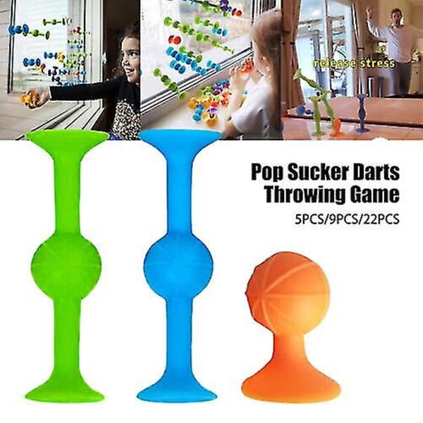 9 stk Pop Darts Spil Sugkopper Dart Trickshot Stickit Sæt Popdarts Indendørs Udendørs Stressaflastende Legetøj Sugkopper Dart Kast