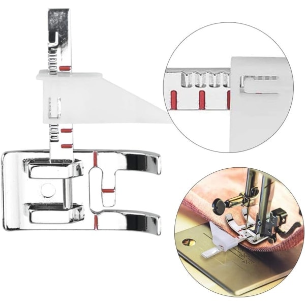 Justerbar Syfod - Trykfod med Guide til Præcis Syning - Kompatibel med de fleste Maskiner