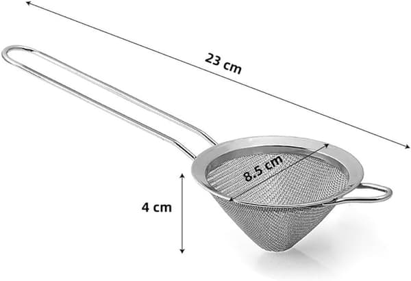 2-pakke - Cocktail Strainers - Rustfri stål Strainers - Strainers med håndtag - Koniske Strainers - Is Strainers (Sølv)
