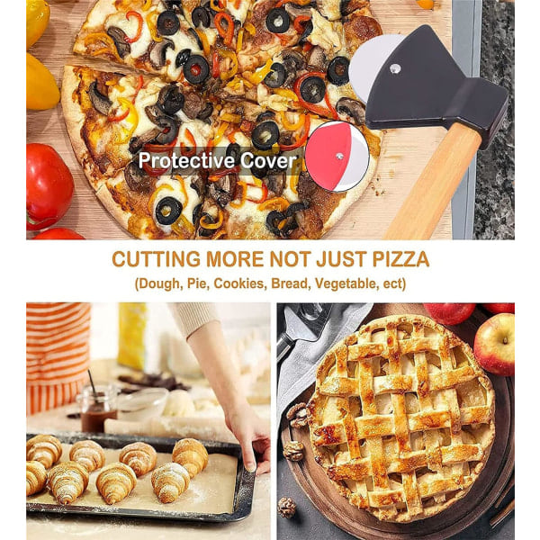 Pizzakutter - Svart med rustfritt stål blad - Slitesterk og ergonomisk pizzaskjærer