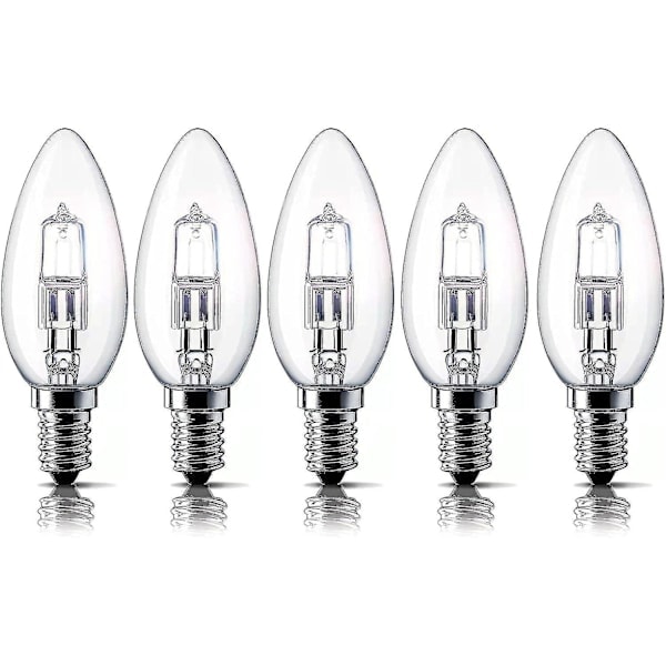 E14 28W Halogenlampor, Liten Edison-skruvlampa (SES) 2700K Varmvit Dimbar 5-pack