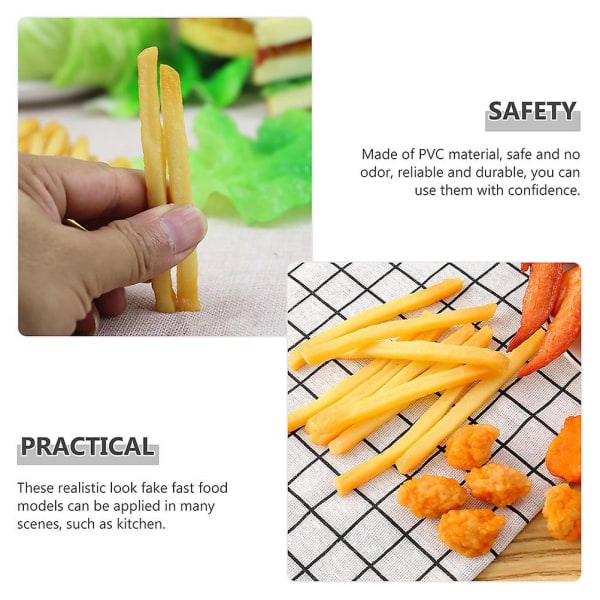 15 stk Småbarns Gutter Kunstige Kylling Nuggets Kunstige Pommes Frites Simulert Kyllingmodell