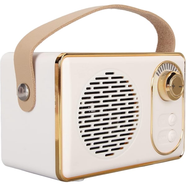 Retro Bluetooth-högtalare - Retrohögtalare - Bluetooth 5.0 - extra bas - Vit