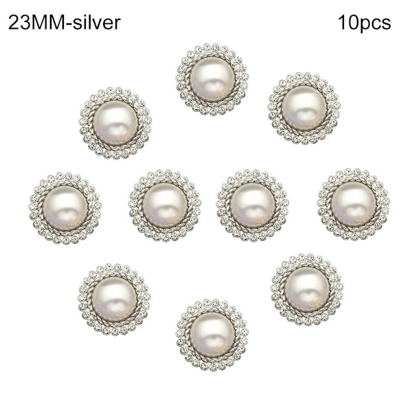 10 st Pärlknappar Klädknappar SILVER 23MM 10ST silver silver silver 23MM10pcs-10pcs