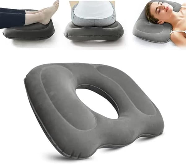 ING Ergonomisk Siddepude - Oppustelig Pude - 45*39 cm (Grå)