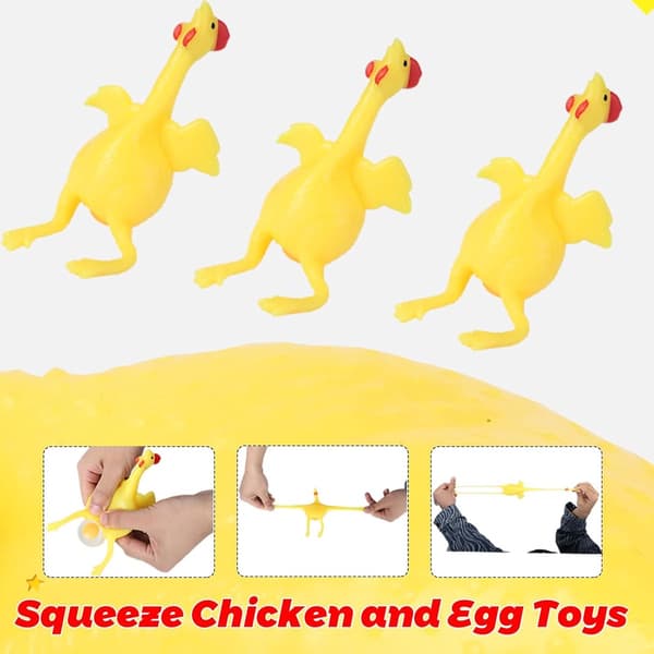 ING Morsomme Squishy Leker Kylling & Egg – Stressreduserende Klemleke for Voksne & Barn (9*6cm)