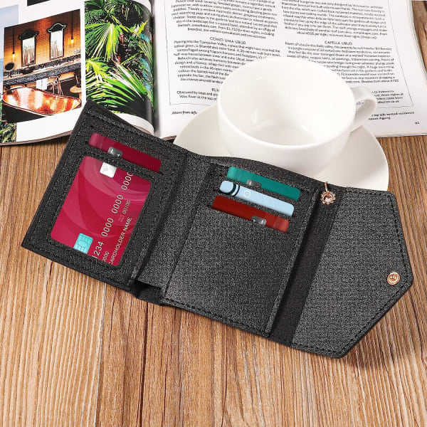 Damplånbok Liten Bifold PU Läder Kortfodral Myntväska