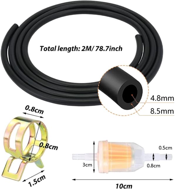 Bränslefilter - 10-pack - Bensinfilter - Inline Bensinfilter med 6mm och 8mm Slanganslutningar - Universella Inline Bränslefilter