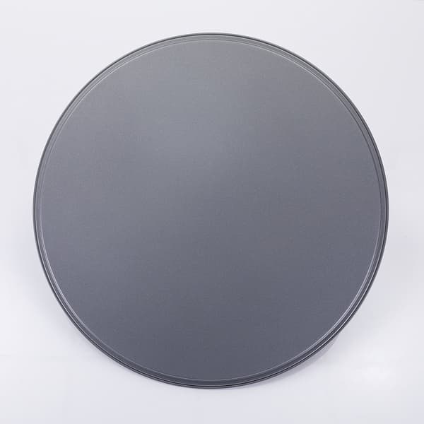 ING Rund pizzaform, non-stick belægning, kulstofstål, egnet til pizza og brød, 36 cm diameter, let bageform, grå