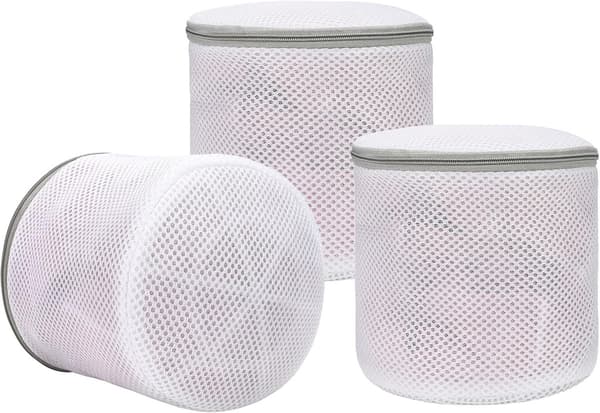 Tre-delt vaskepose til bh'er - mesh vaskepose - grå - 15*17 cm