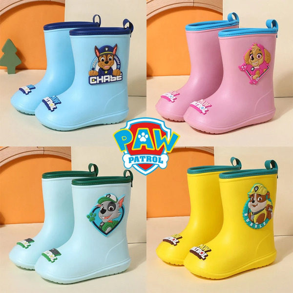 Paw Patrol Chase Skye Anime Tegneserie Søte Barne Regnstøvler for Gutt Jente Vanntett EVA Gummi Sklisikre Småbarn Regnstøvler Rubble 14cm