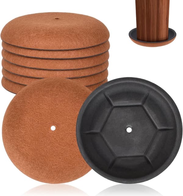 Tunga Möbelglidare, 8-pack, Möbelskydd, Återanvändbart Rep- och Ljudskydd, Brun