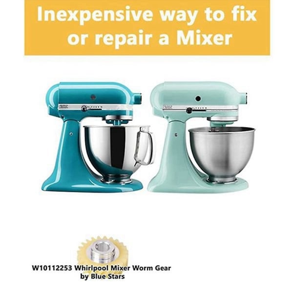 W10112253 9706416 Motorbørste W10380496 4162897 Mixer Sneg Gear til Kitchenaid Stand & 2 Par Sort Gul