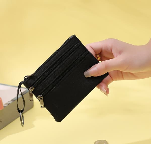 ING Wallet - Canvas - Høj kvalitets pung - 12 x 2 x 9 cm - Sort
