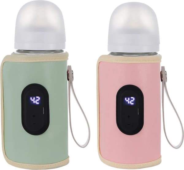 Pullonlämmitin, vauvan hoitopullon suojus, säädettävä pullonlämmitin, kannettava pullonlämmitin, USB, vihreä