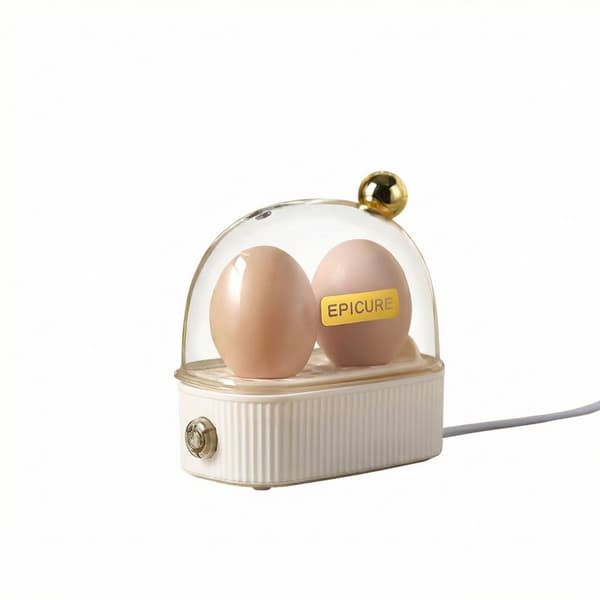 Elektrisk eggkoker - Med timer - Dobbel eggkoker - Rask, bærbar, automatisk avslåing - Hvit