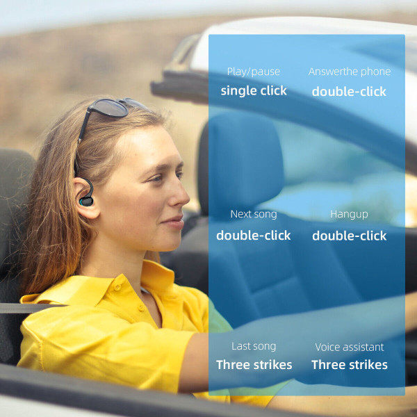 Trådløse Bluetooth-hodetelefoner Ørepropper In-Ear Ørepropper For iPhone Samsung Svart