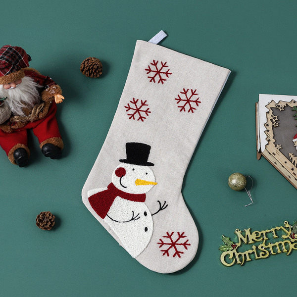 1 snowman model Christmas stocking gift bag Christmas decorations Christmas stocking holder Christmas pendant gift bag