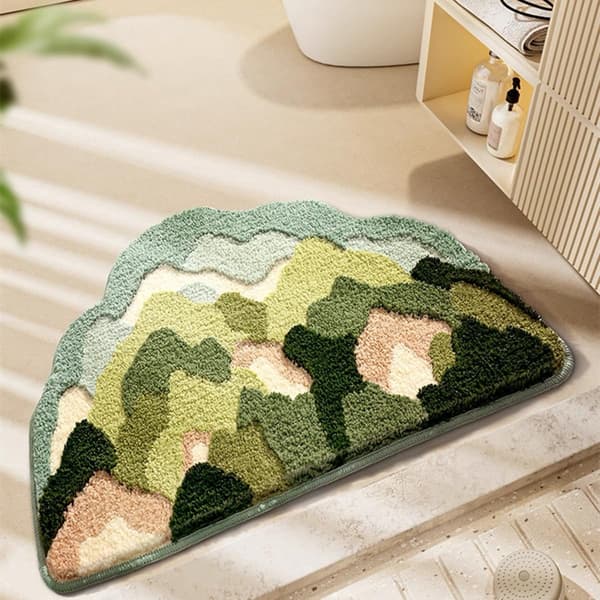 Forest Series Absorberende Badeværelsesmåtte (Mos) 40×60cm, Skridsikker og Blød