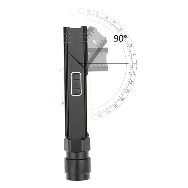XPG+COB rød og hvidt lys 90° foldbar USB genopladelig kraftig taktisk lommelygte multifunktions lommelygte foldbar lommelygte