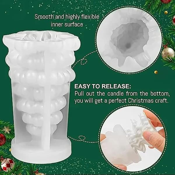 Juletræ silikone lysform - ét stykke - 77 ml - lysfremstilling - 7 cm