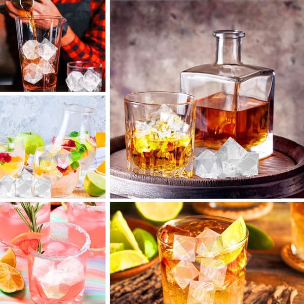 Isbitbrett - med lokk - silikon - terning - 3D-terningtilbehør - en gave til brettspillentusiaster, perfekt for sommerdrinker - hvit