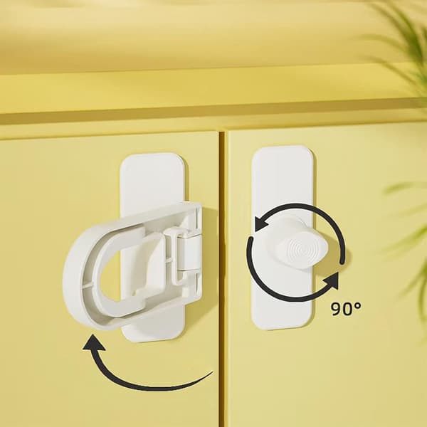 Barnsäkerhetsskåpslås - 4-pack - lådlås - kylskåpslås - barnsäkerhetslås - vita