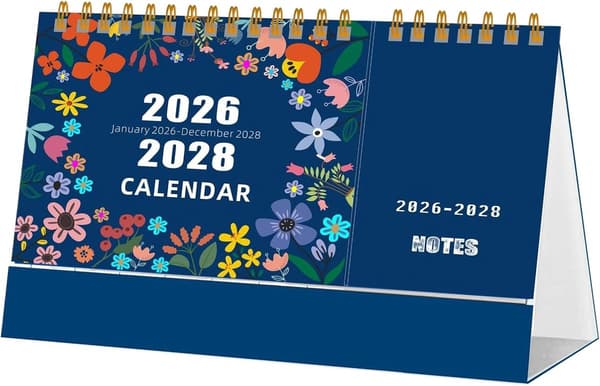 2026-2028 Månedlig Planlegger - Treårskalender - Langsiktig Planlegging - Kunstnerisk Gradient - 26.5x18.5 cm - Blå