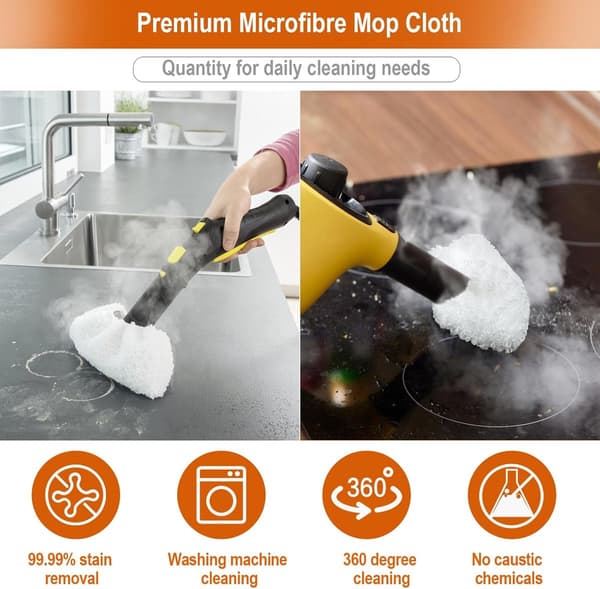ING Damprenser Tilbehør 10 Stykker Tilbehør til Kärcher Easyfix Sc2 Sc3 Sc4 & Sc5 Moppepude Mikrofiberklude Vaskbare Mikrofiberklude