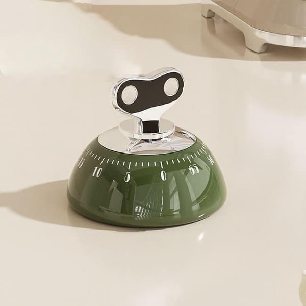 Kjøkkentimer - Mekanisk Timer 60 Minutter - Matlagingstimer - Magnetisk Bakside - Høy Alarm - Rustfritt Stål - Timer - Grønnsaker